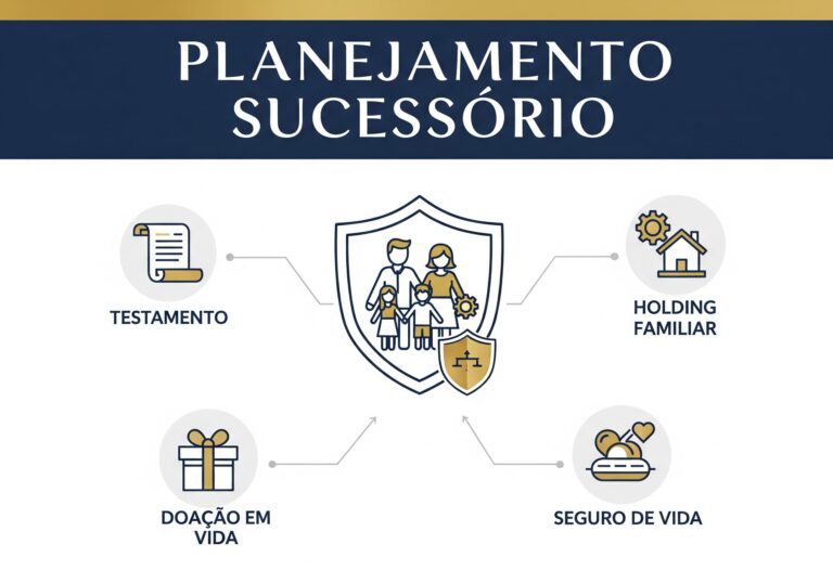 Infográfico sobre planejamento sucessório e ferramentas de proteção de herança em Belo Horizonte